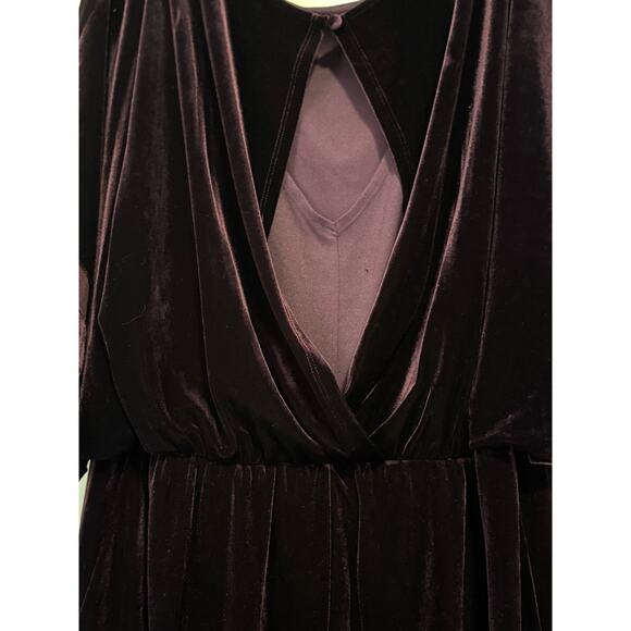 NWT Jessica Howard 20W eggplant Velvet Illusion dress insets on sleeves & hem. - Picture 11 of 13